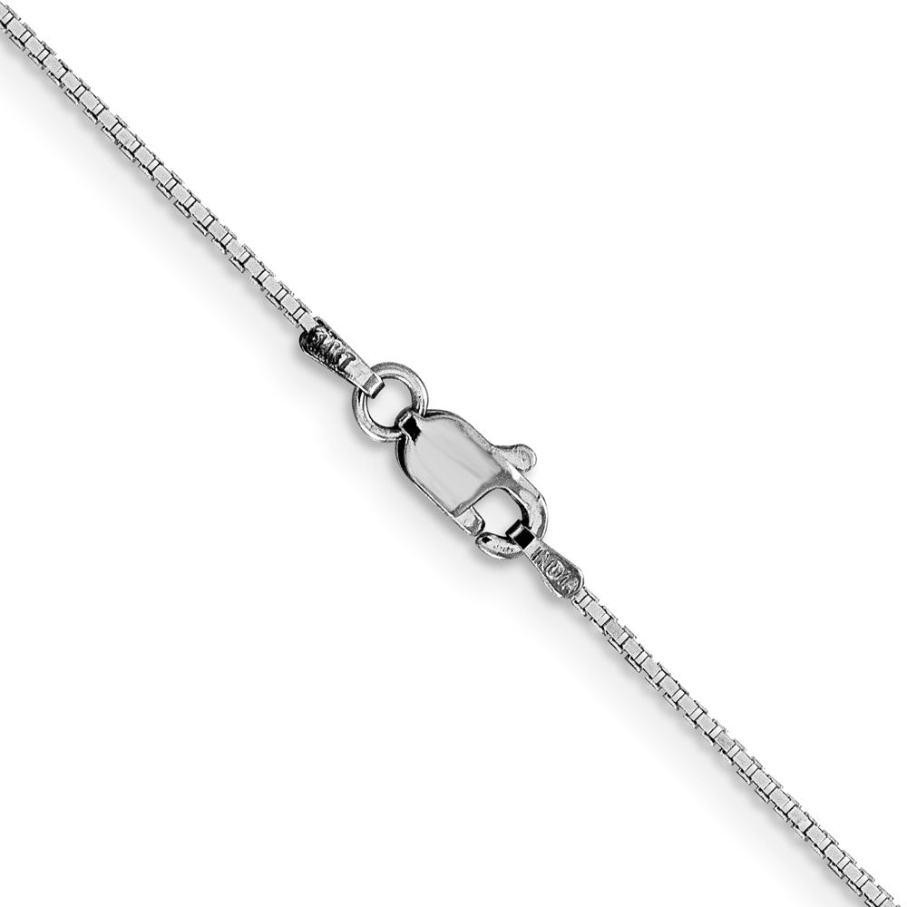 14K White Gold .95mm Box with Lobster Clasp Chain