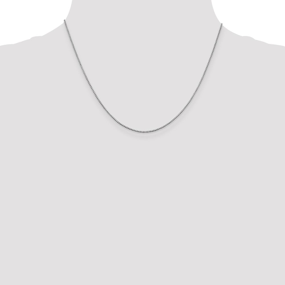 14K White Gold .95mm Box with Lobster Clasp Chain