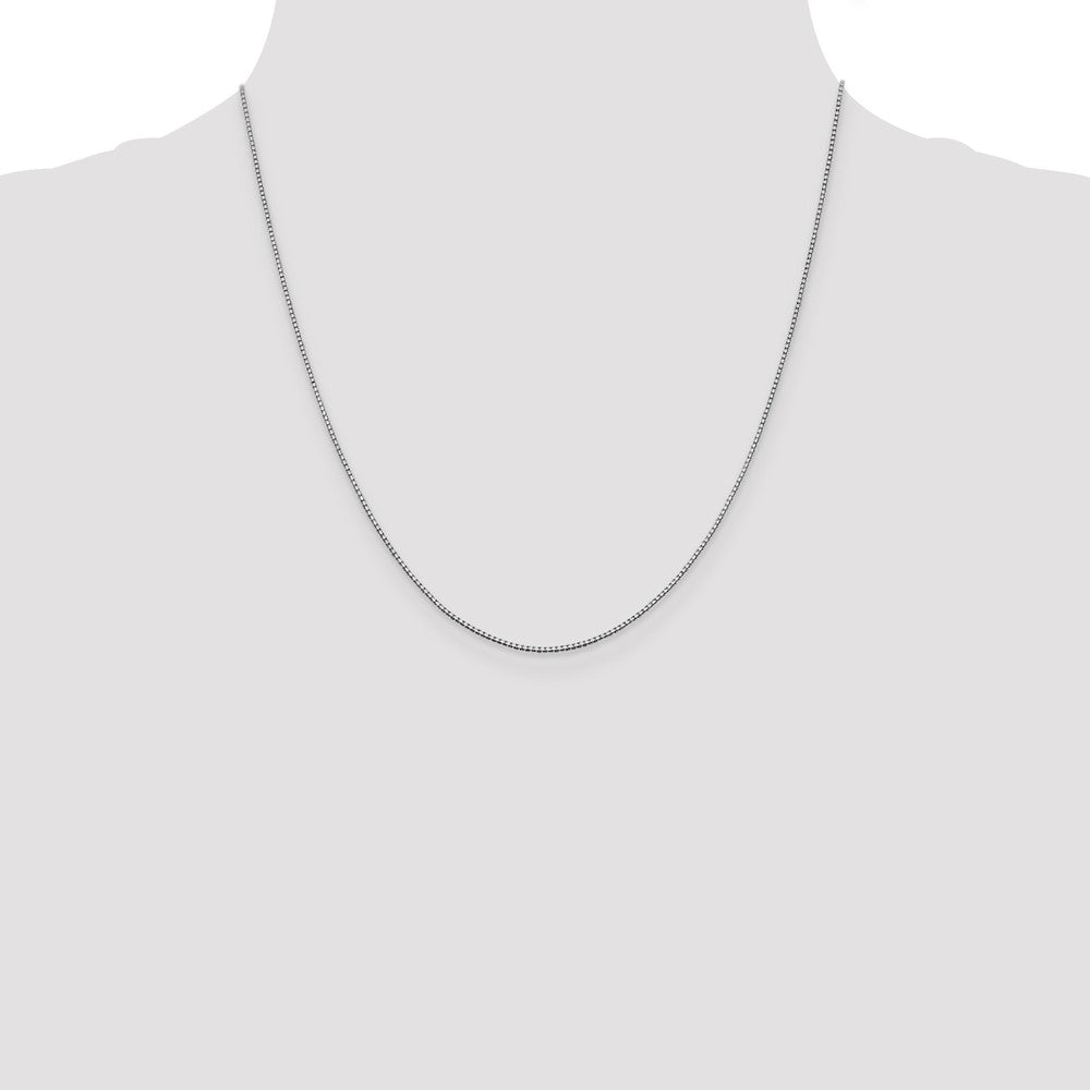 14K White Gold .95mm Box with Lobster Clasp Chain