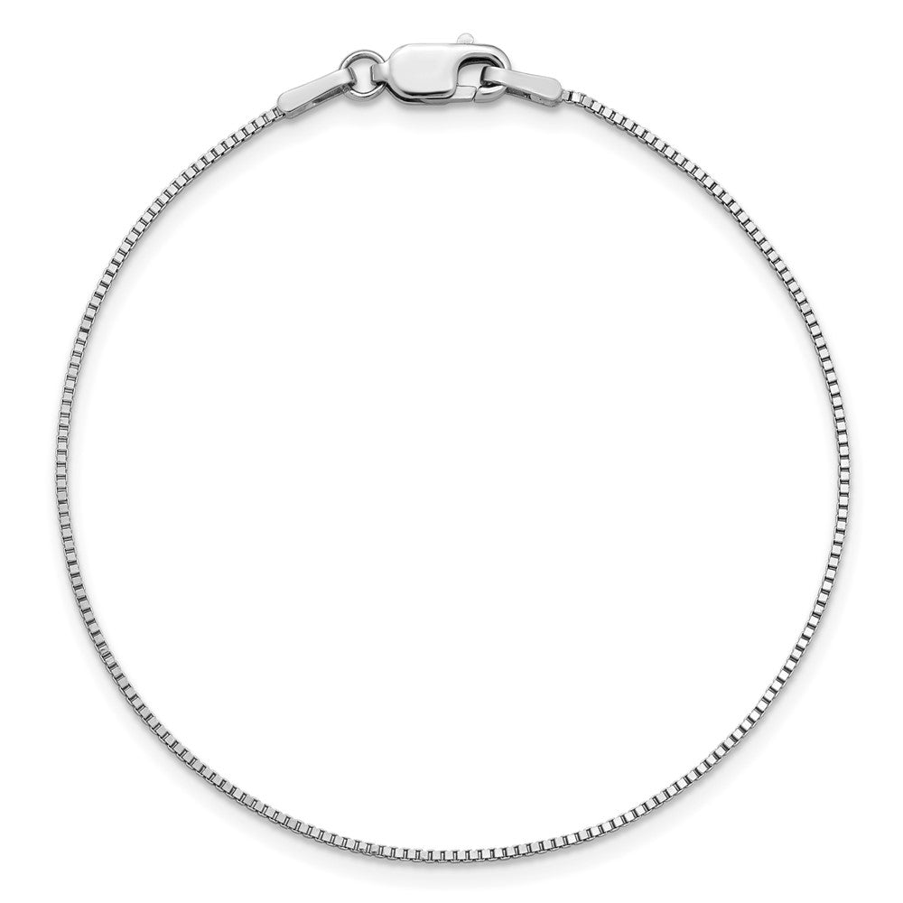 14K White Gold .95mm Box with Lobster Clasp Anklet