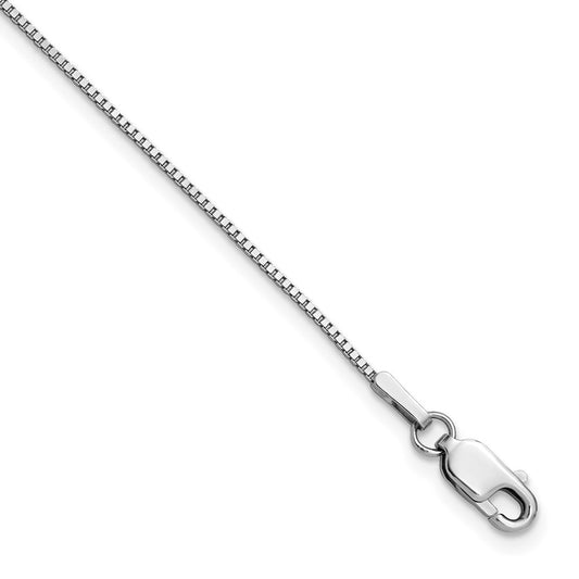 14K White Gold .95mm Box with Lobster Clasp Chain