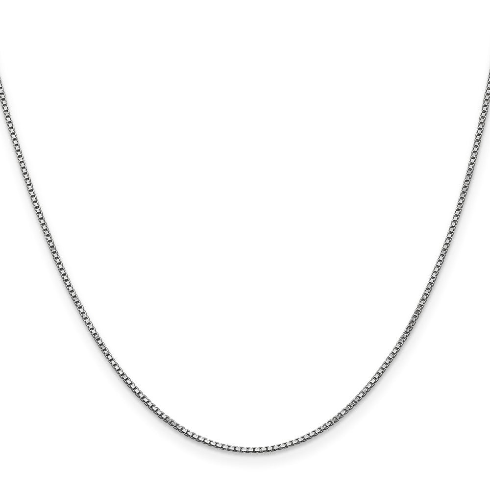 14K White Gold 1mm Box with Lobster Clasp Chain