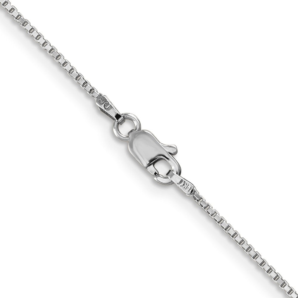 14K White Gold 1mm Box with Lobster Clasp Chain