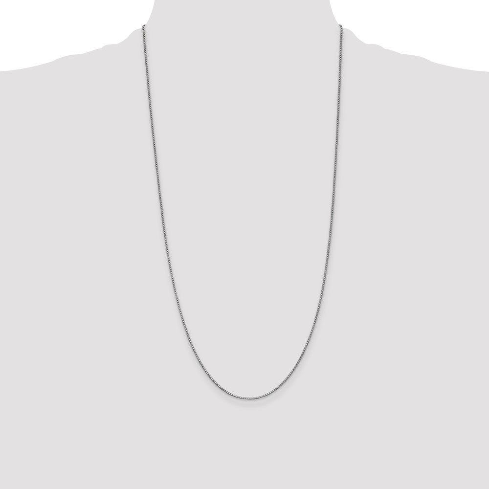 14K White Gold 1mm Box with Lobster Clasp Chain