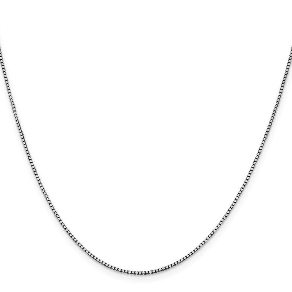 14K White Gold 1.05mm Box with Lobster Clasp Chain