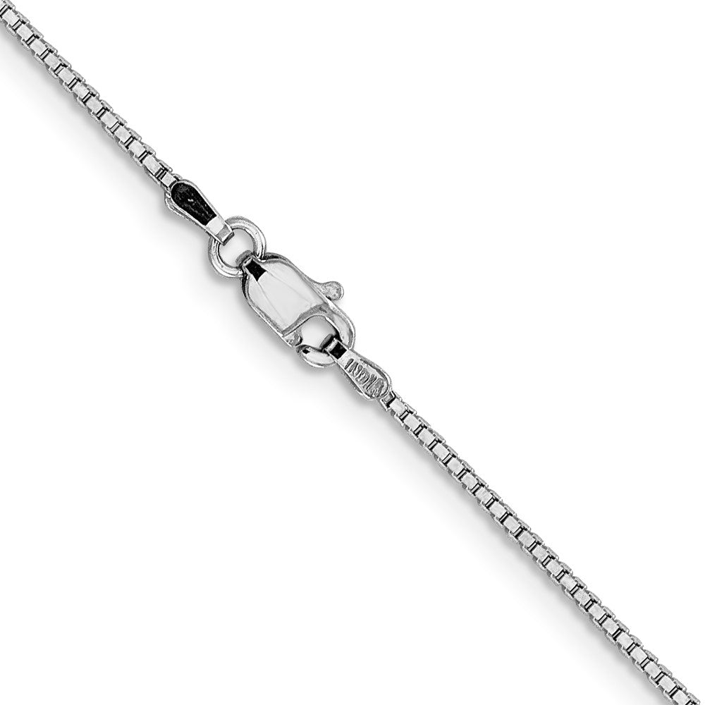 14K White Gold 1.05mm Box with Lobster Clasp Chain