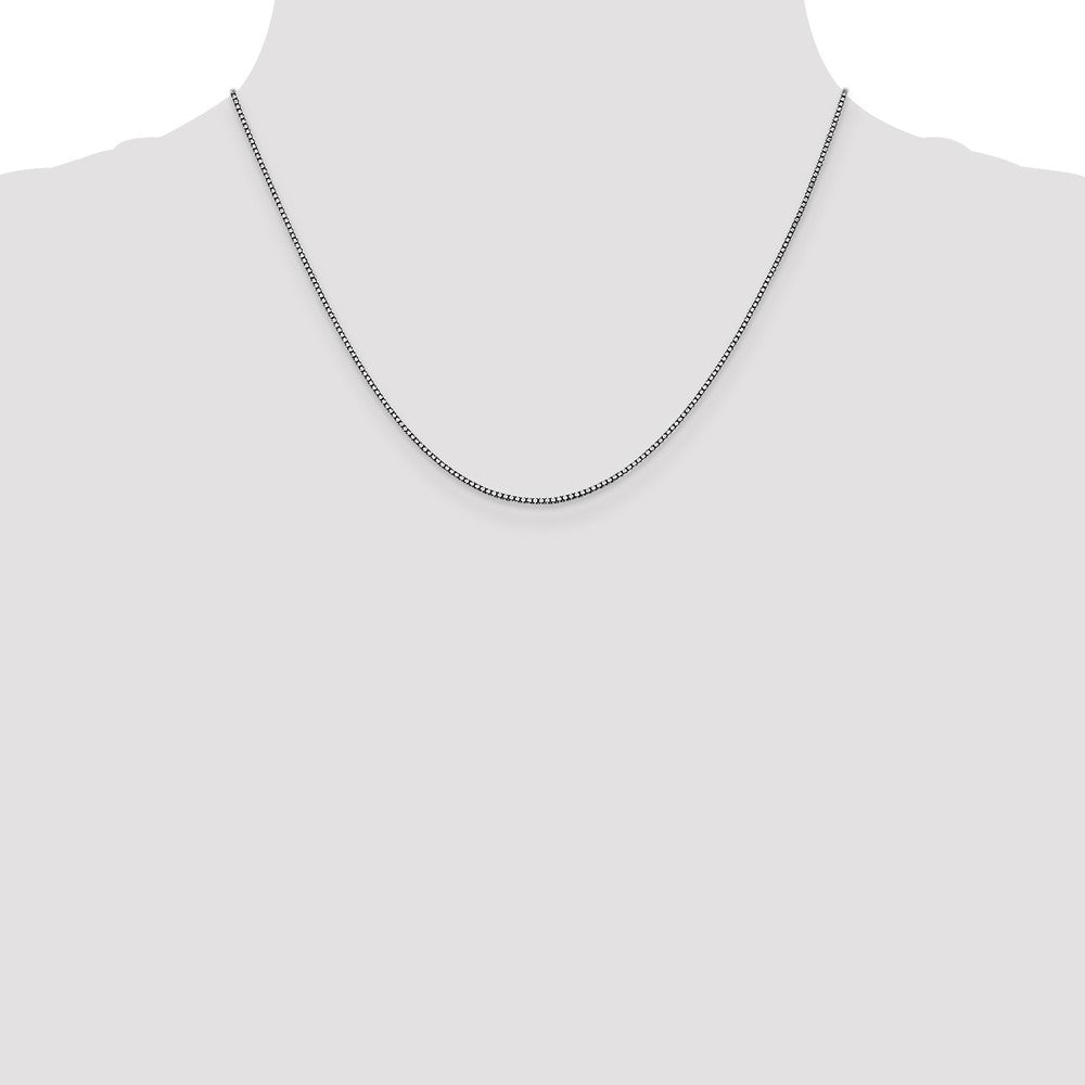 14K White Gold 1.05mm Box with Lobster Clasp Chain