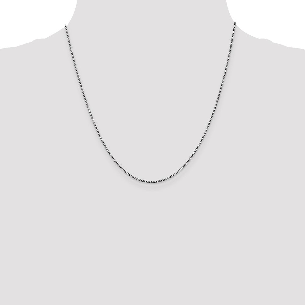 14K White Gold 1.05mm Box with Lobster Clasp Chain