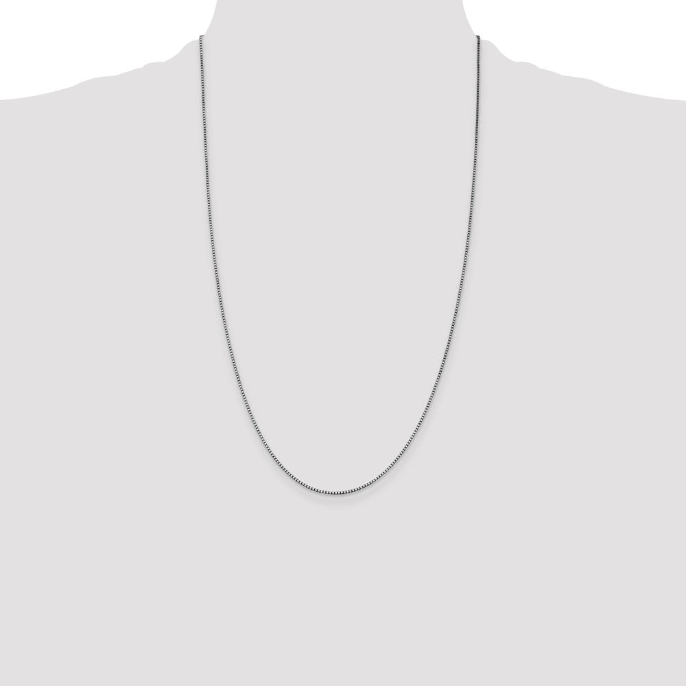 14K White Gold 1.05mm Box with Lobster Clasp Chain