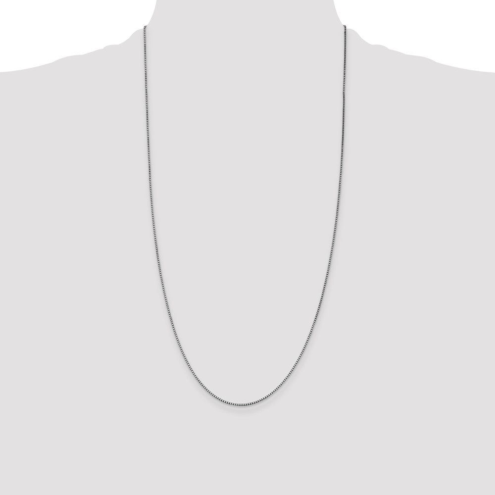 14K White Gold 1.05mm Box with Lobster Clasp Chain