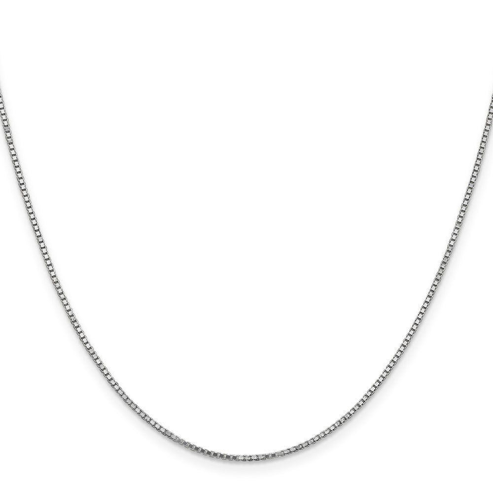 14K White Gold 1.1mm Box with Lobster Clasp Chain