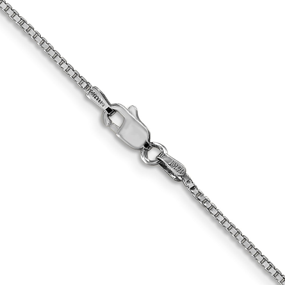 14K White Gold 1.1mm Box with Lobster Clasp Chain