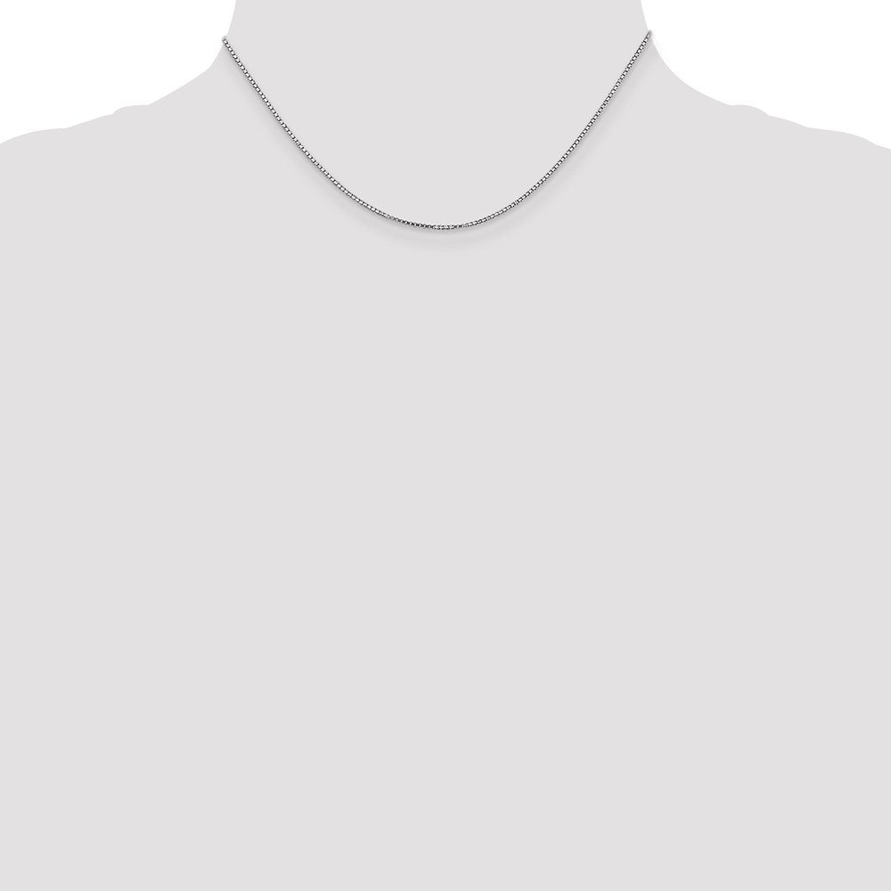 14K White Gold 1.1mm Box with Lobster Clasp Chain