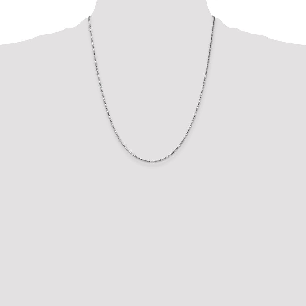 14K White Gold 1.1mm Box with Lobster Clasp Chain