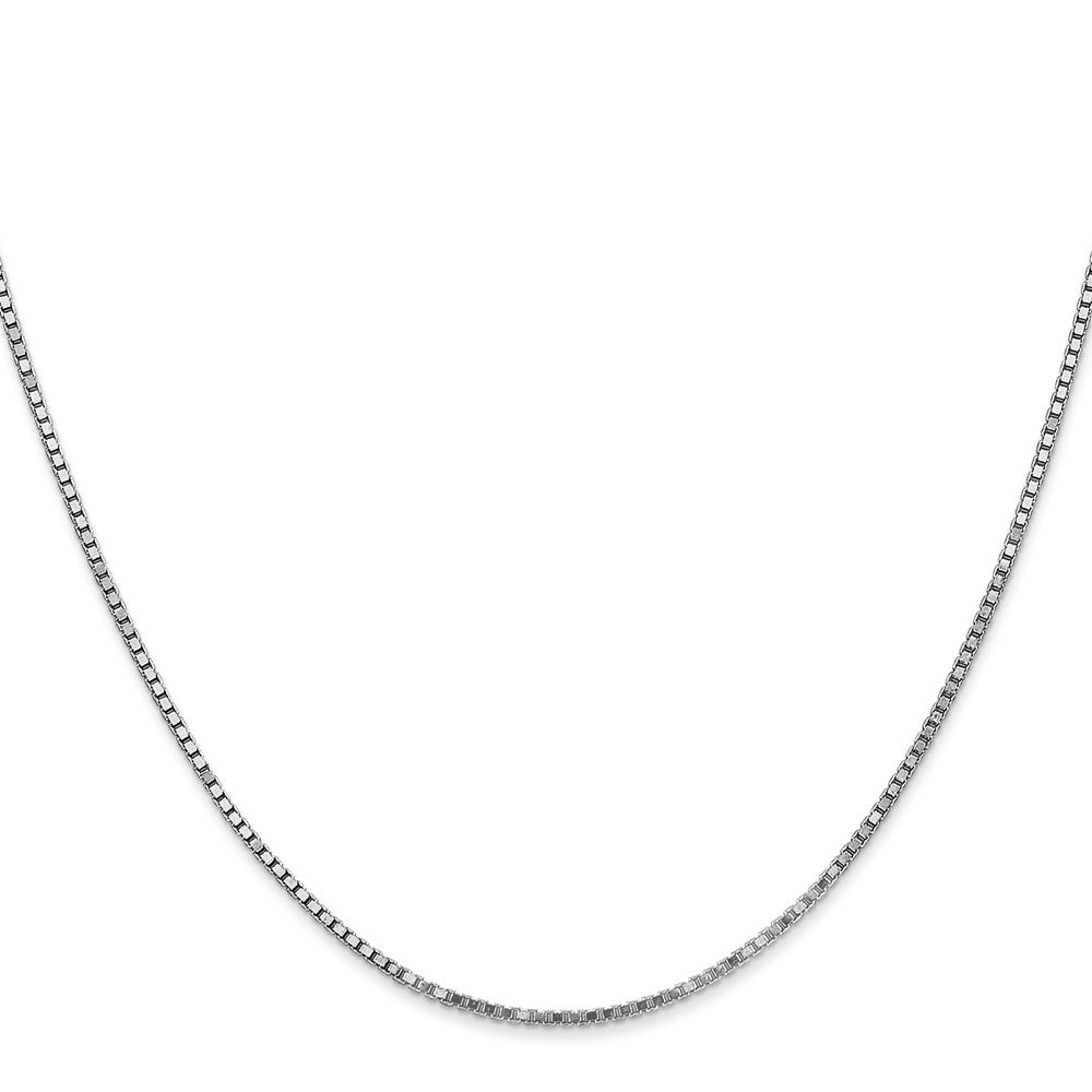 14K White Gold 1.4mm Box with Lobster Clasp Chain