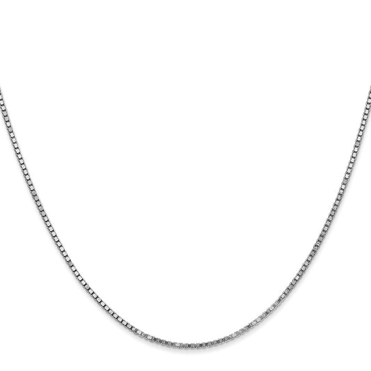 14K White Gold 1.4mm Box with Lobster Clasp Chain