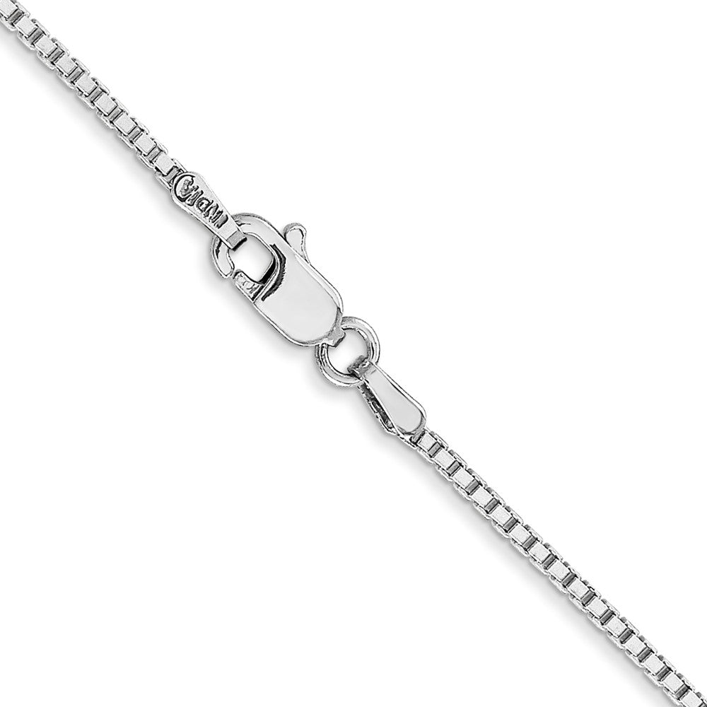 14K White Gold 1.4mm Box with Lobster Clasp Chain