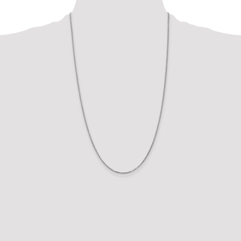 14K White Gold 1.4mm Box with Lobster Clasp Chain