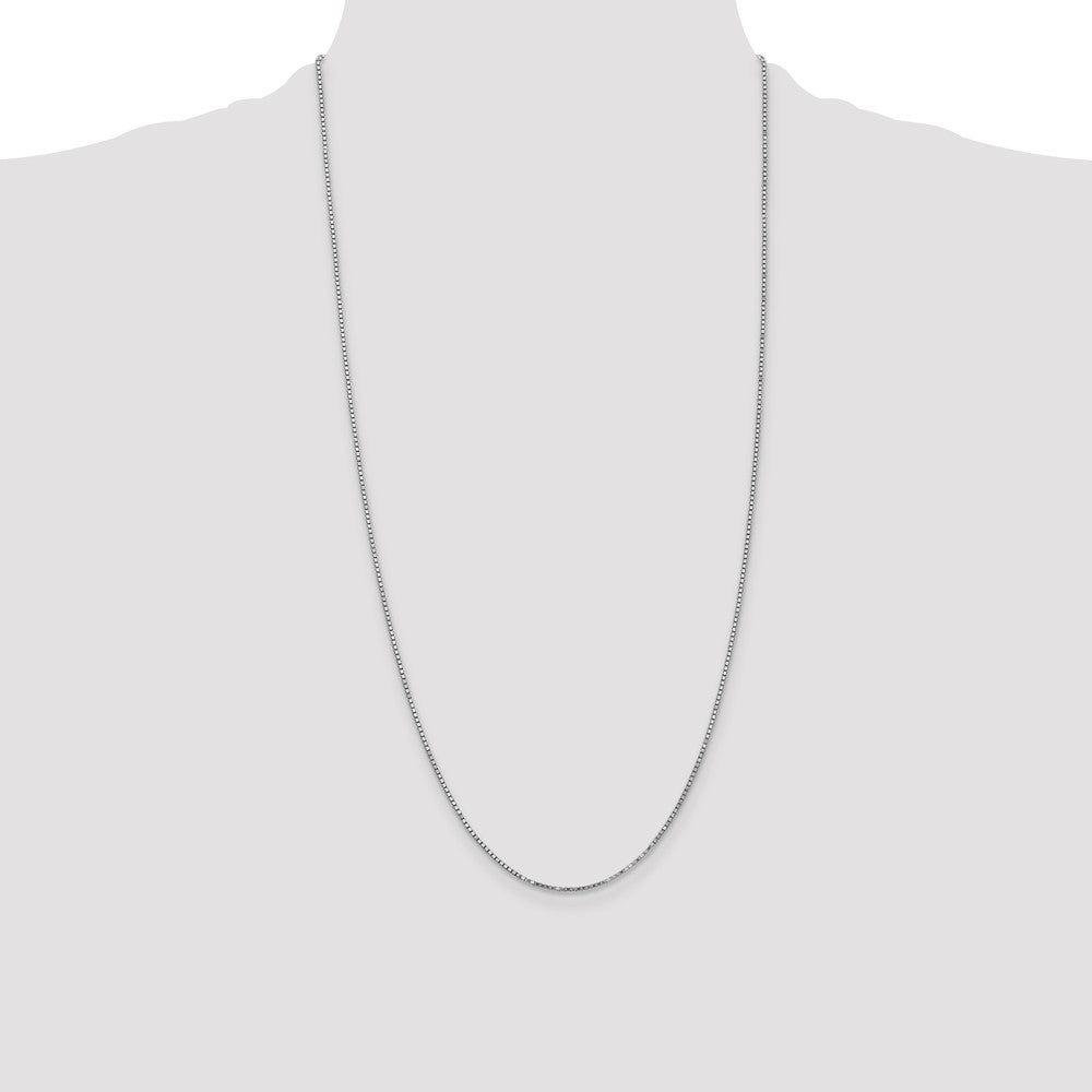 14K White Gold 1.4mm Box with Lobster Clasp Chain