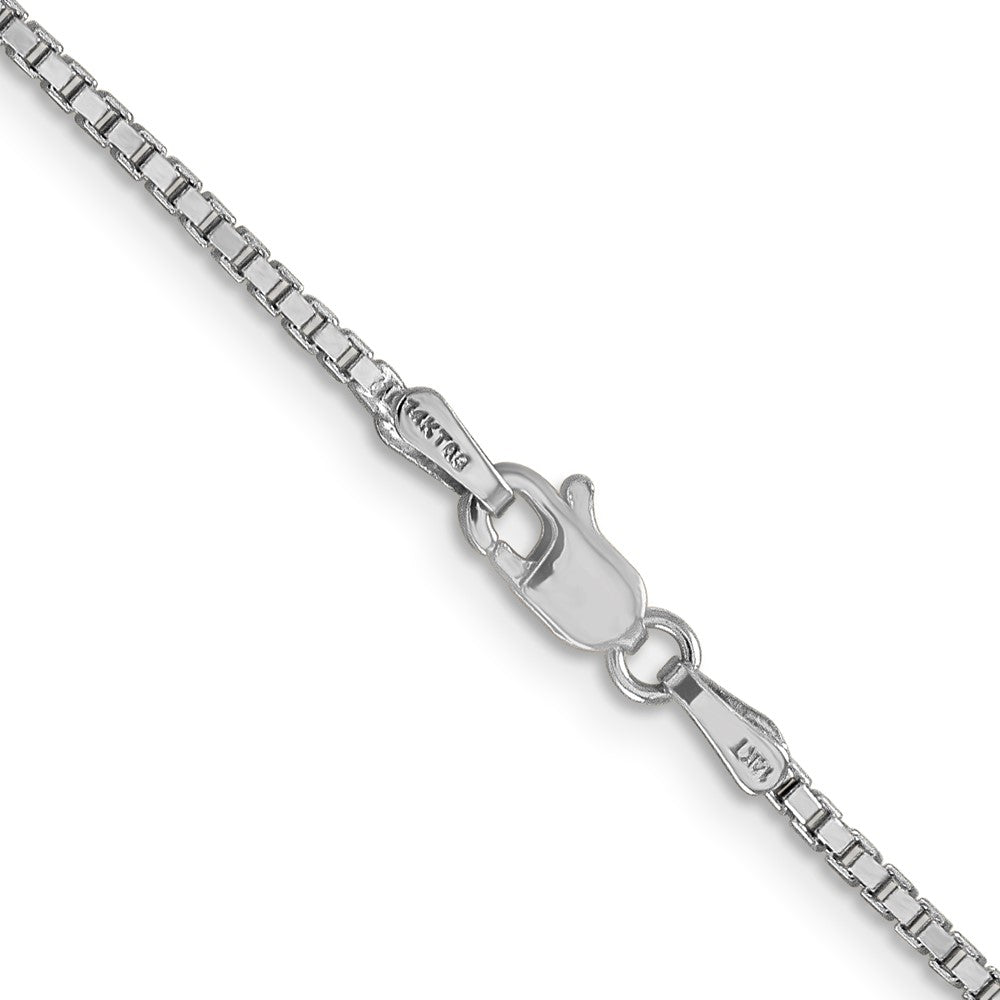 14K White Gold 1.5mm Box with Lobster Clasp Chain