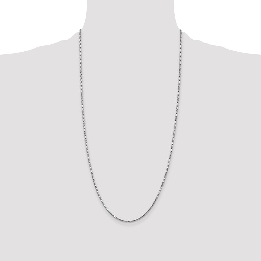 14K White Gold 1.5mm Box with Lobster Clasp Chain