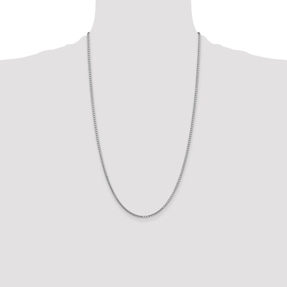 14K White Gold 1.9mm Box with Lobster Clasp Chain