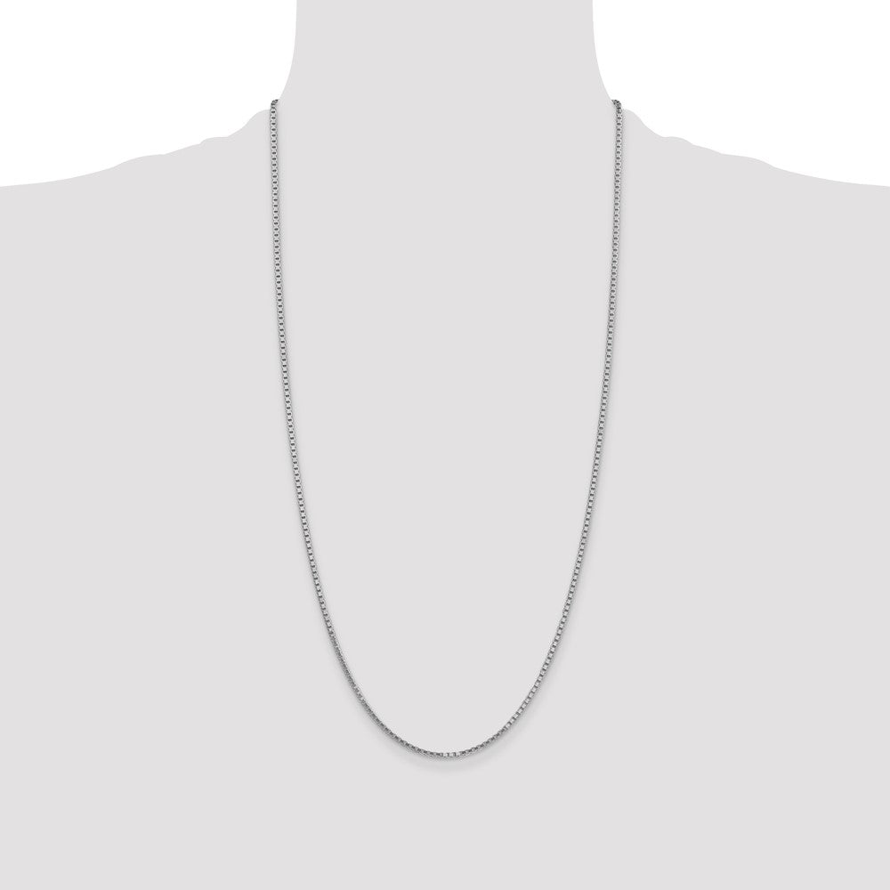 14K White Gold 1.9mm Box with Lobster Clasp Chain