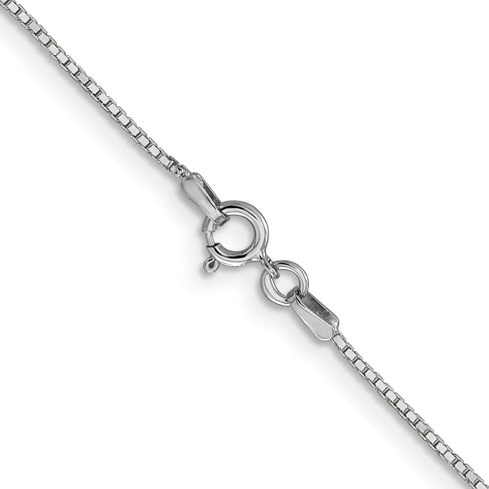 14K White Gold .9mm Box with Spring Ring Clasp Chain