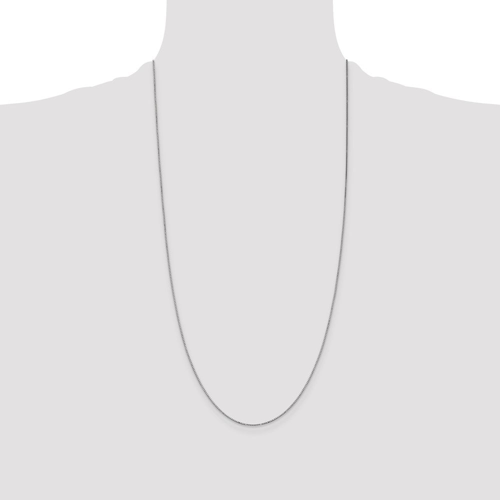 14K White Gold .9mm Box with Spring Ring Clasp Chain