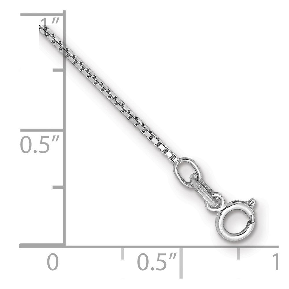 14K White Gold .9mm Box with Spring Ring Clasp Bracelet