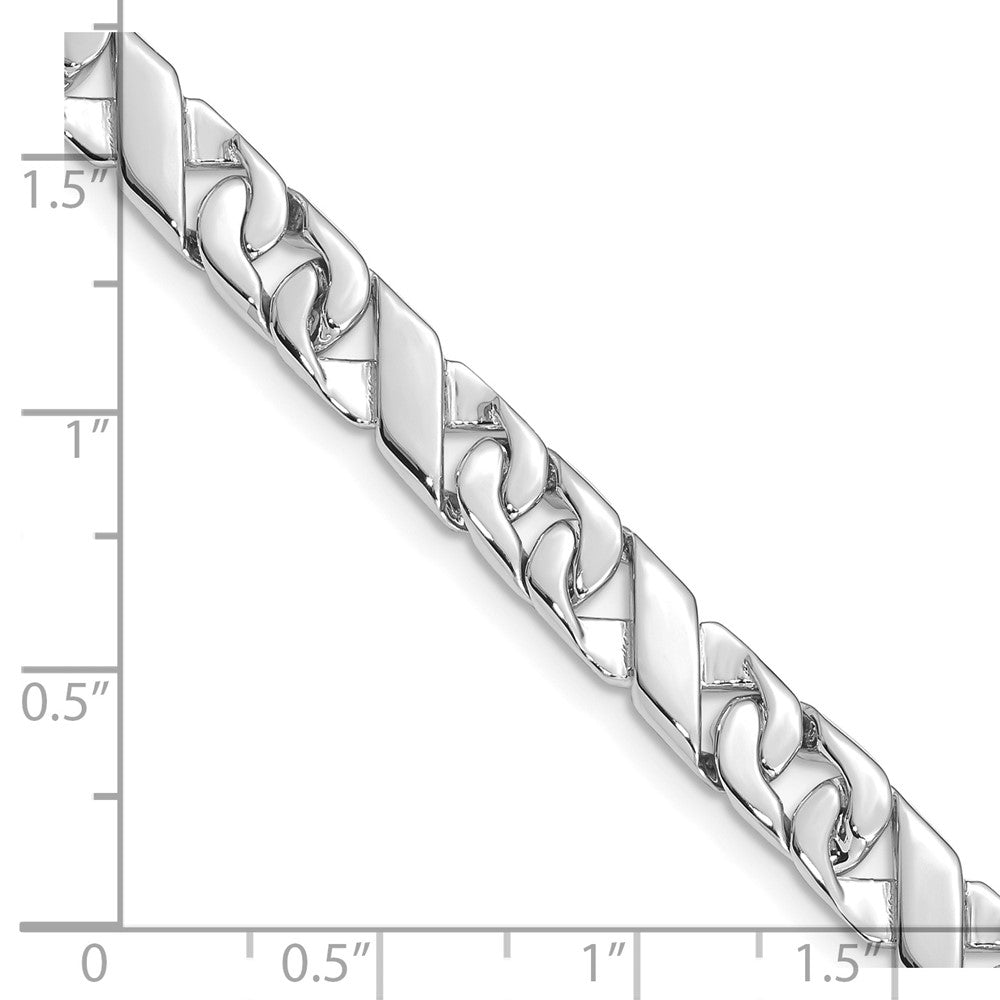 14K White Gold 6.7mm Hand Polished Fancy Link with Fancy Lobster Clasp Chain