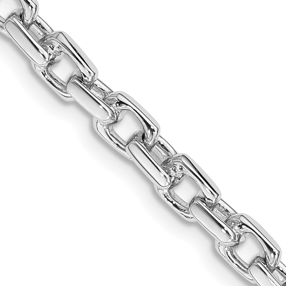 14K White Gold 4.6mm Hand Polished Fancy Link with Fancy Lobster Clasp Chain