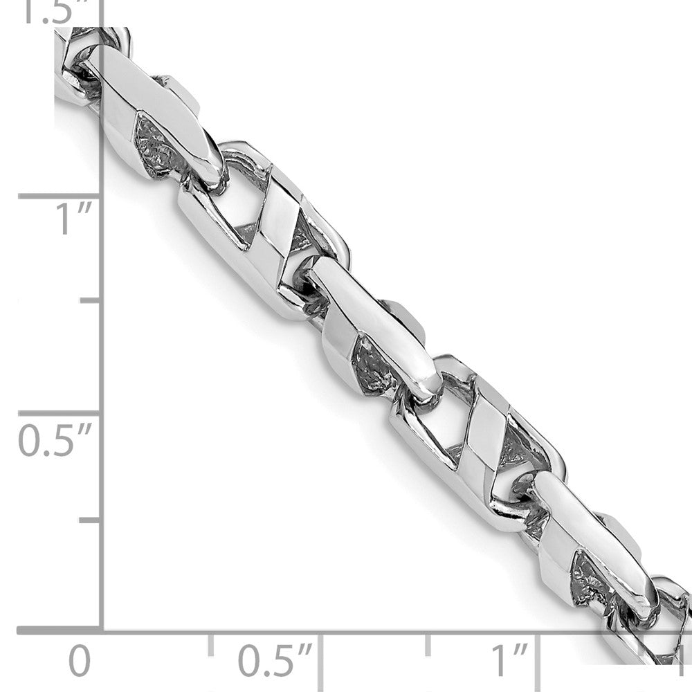 14K White Gold 5.5mm Fancy Link with Fancy Lobster Clasp Chain