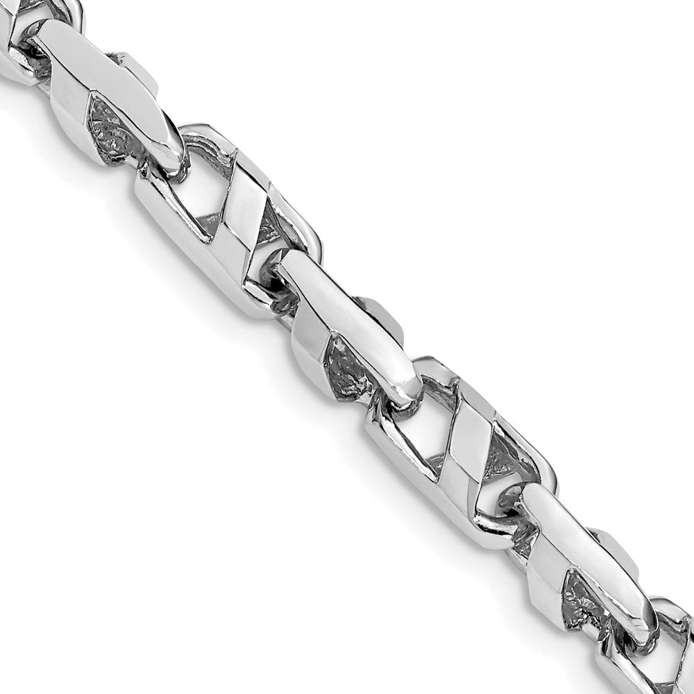 14K White Gold 5.5mm Fancy Link with Fancy Lobster Clasp Chain