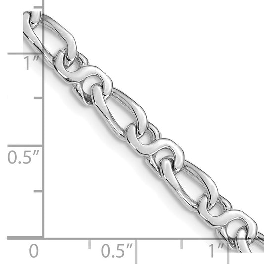 14K White Gold 4.8mm Hand Polished Fancy Link with Fancy Lobster Clasp Chain