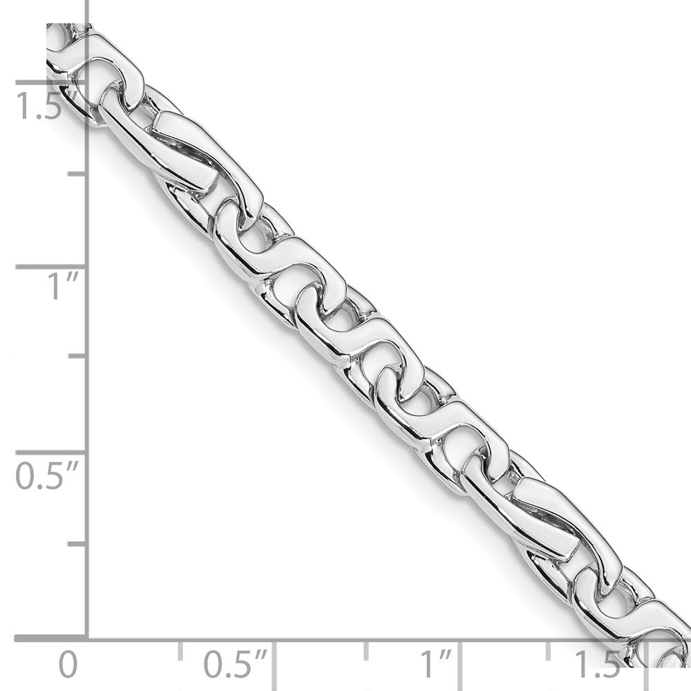 14K White Gold 5.8mm Hand Polished Fancy Link with Fancy Lobster Clasp Chain