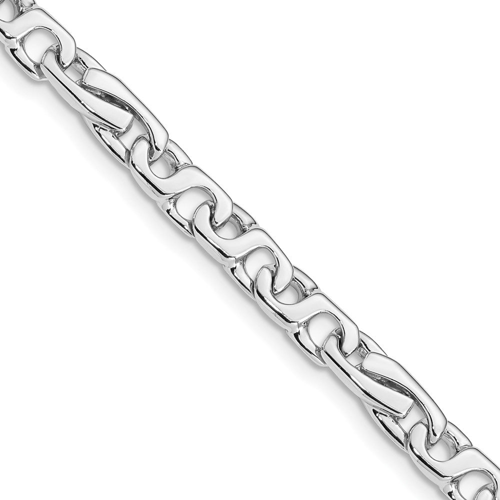 14K White Gold 5.8mm Hand Polished Fancy Link with Fancy Lobster Clasp Chain