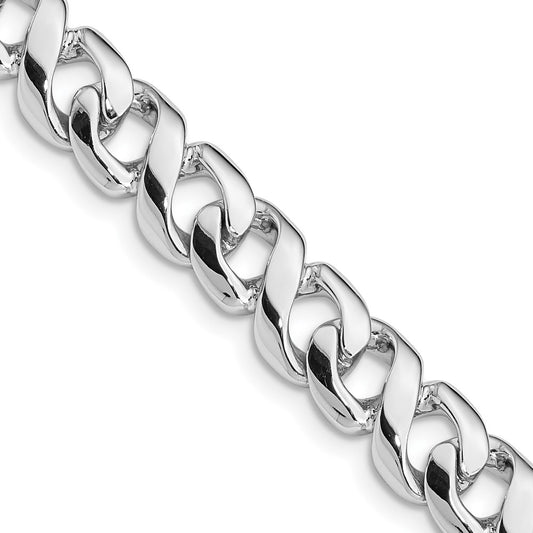 14K White Gold 8.75mm Hand Polished Fancy Link with Fancy Lobster Clasp Chain