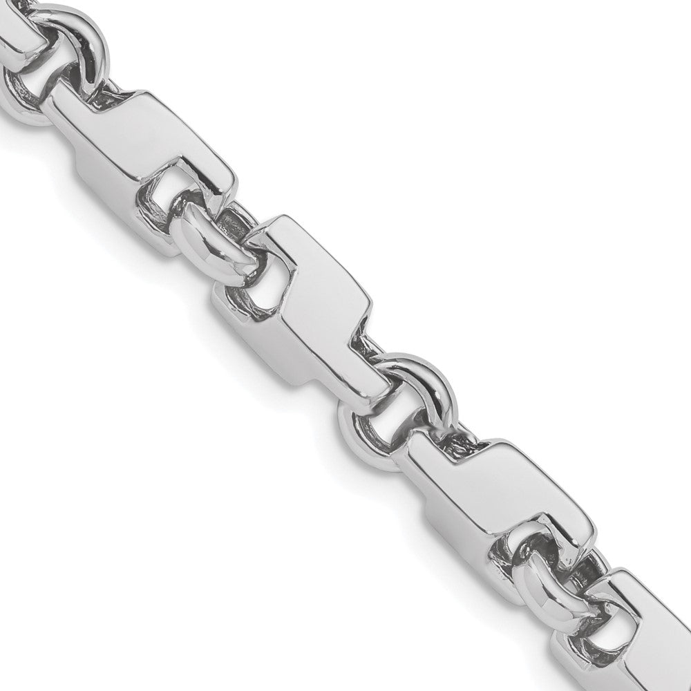 14K White Gold 6.6mm Hand Polished Fancy Link with Fancy Lobster Clasp Chain