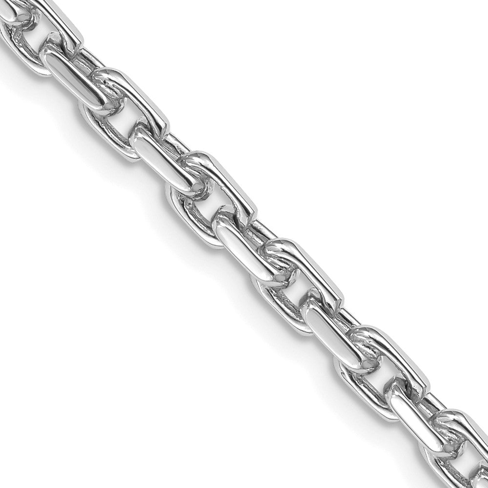 14K White Gold 4.2mm Hand Polished Fancy Link with Lobster Clasp Chain