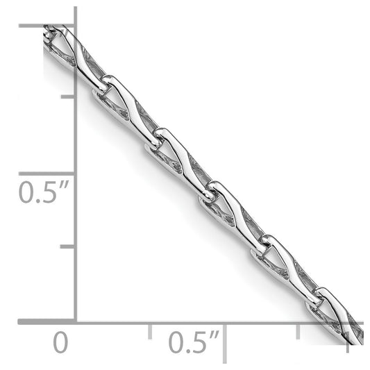 14K 2.75mm Hand Polished Fancy Link with Lobster Clasp Chain