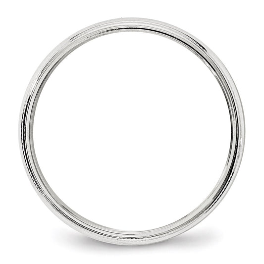 14k White Gold 4mm Milgrain Half Round Wedding Band