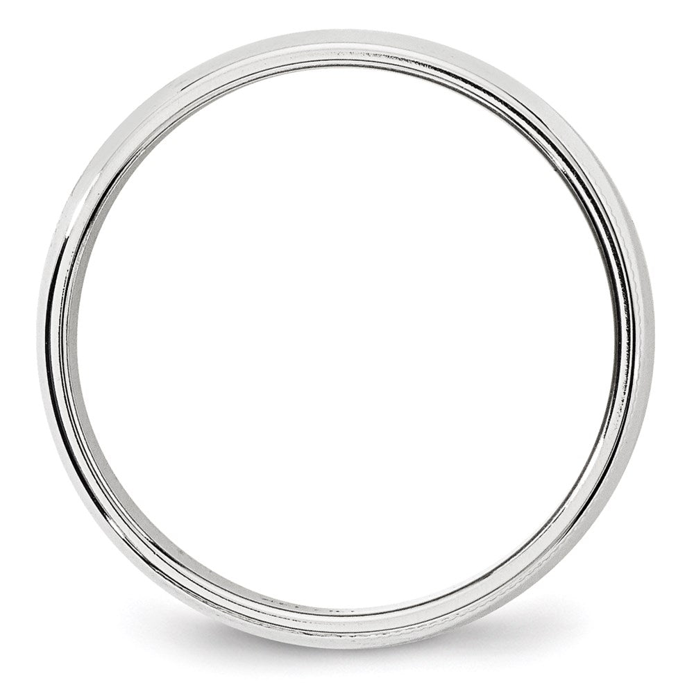 14k White Gold 6mm Milgrain Half Round Wedding Band