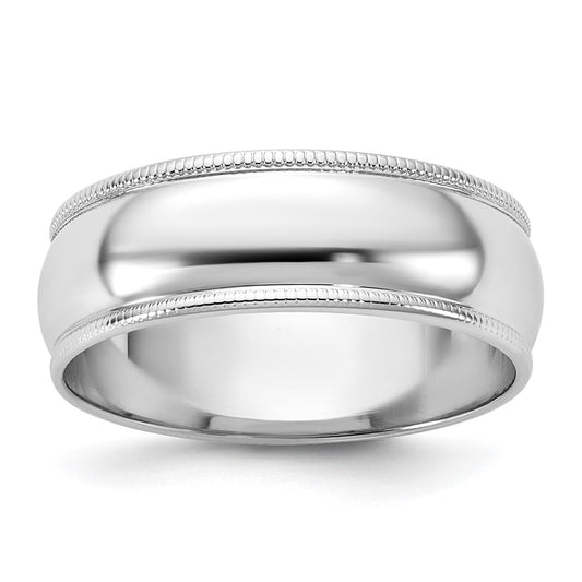 14KW 6.5mm Milgrain Half Round Band 