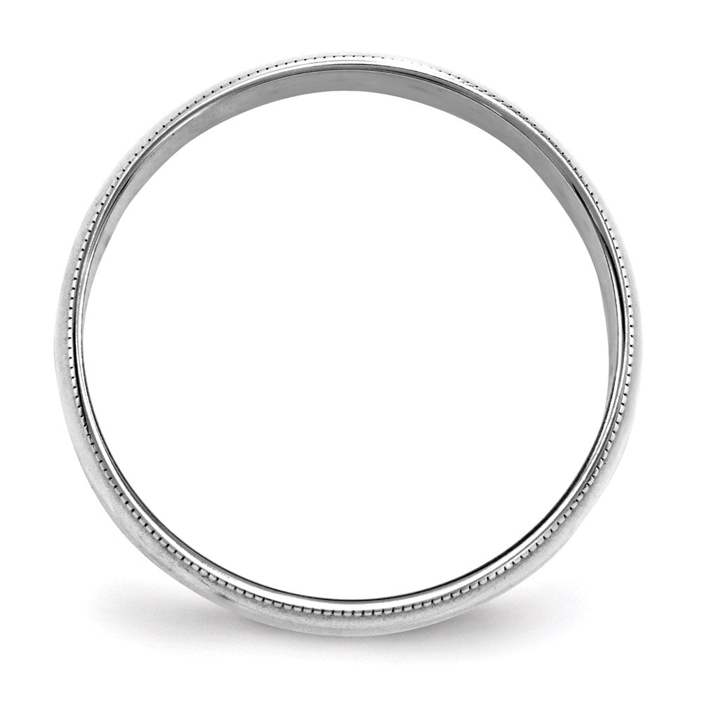 14k White Gold 6mm Lightweight Milgrain Half Round Wedding Band