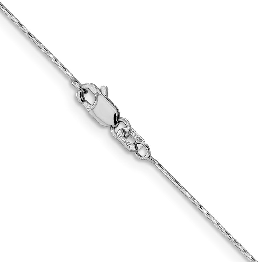 14K White Gold .5mm Octagonal Snake with Lobster Clasp Chain