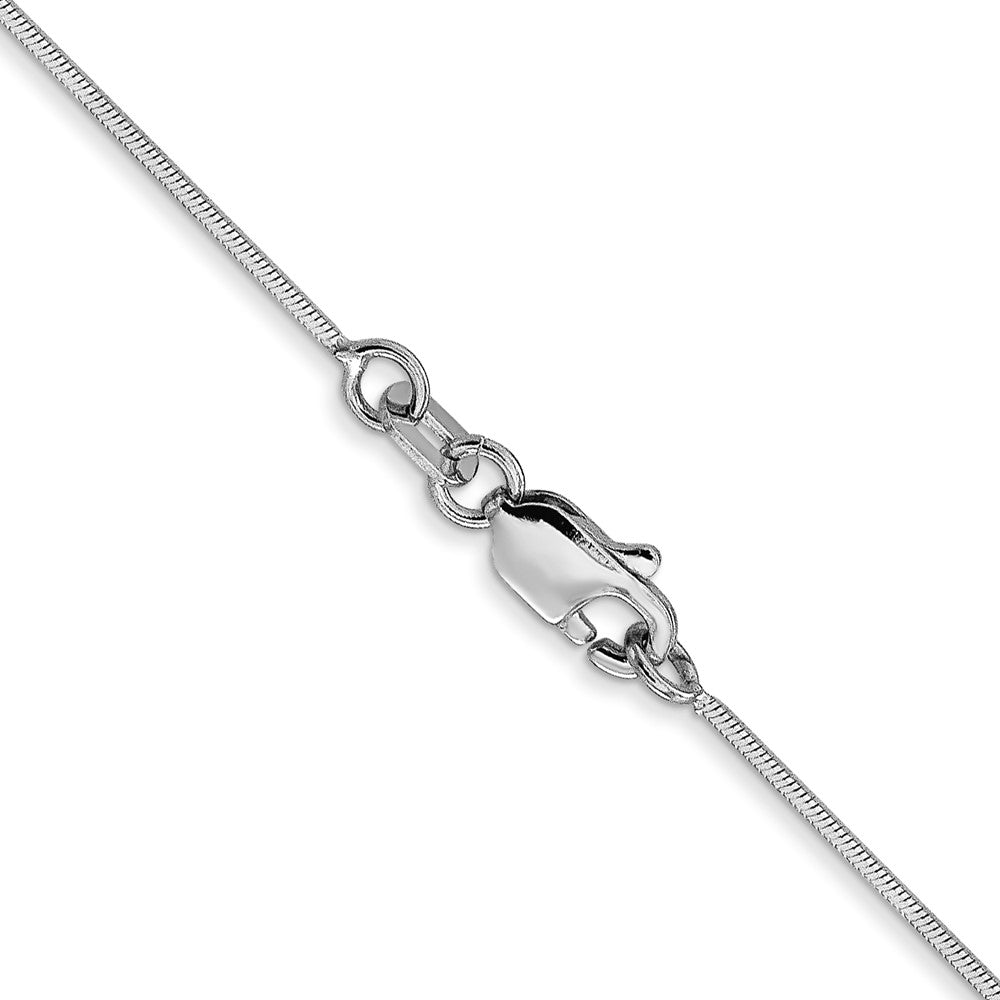 14K White Gold .6mm Octagonal Snake with Lobster Clasp Chain