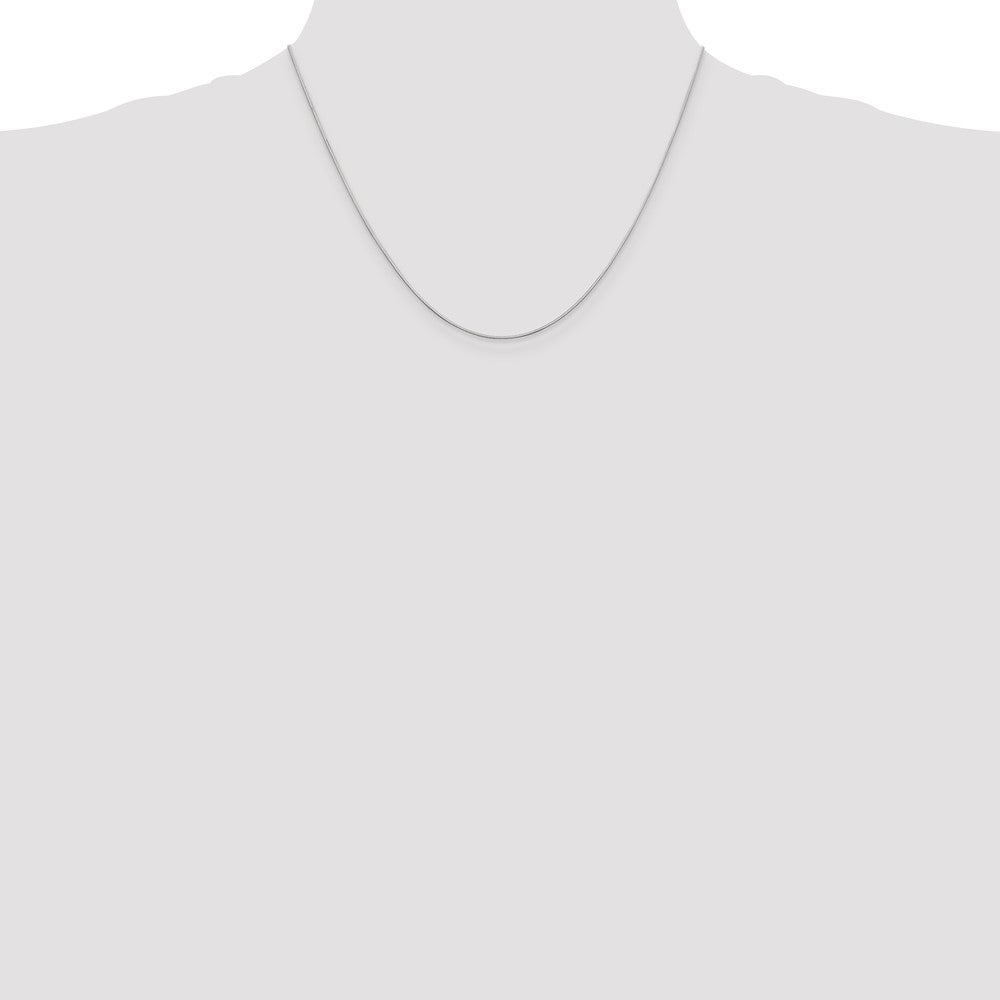 14K White Gold .6mm Octagonal Snake with Lobster Clasp Chain