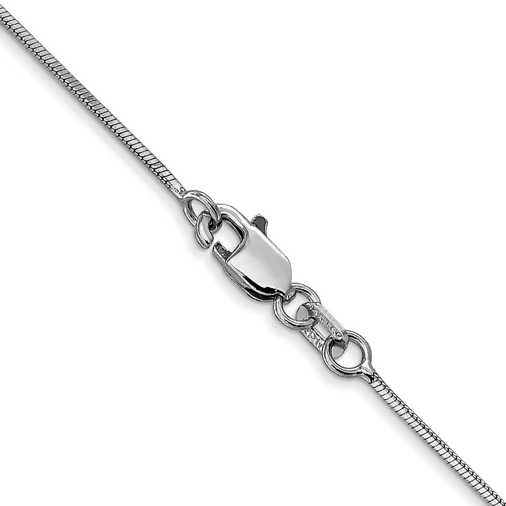 14K White Gold 1mm Octagonal Snake with Lobster Clasp Chain