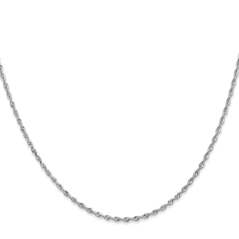 14K White Gold 1.85mm Diamond-cut Quadruple Rope Lobster Clasp Chain